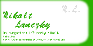 mikolt lanczky business card